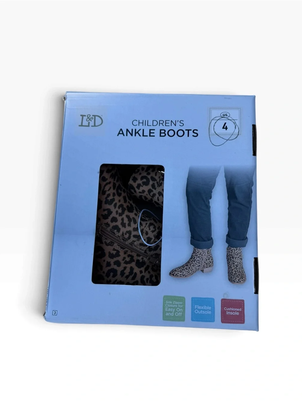 Kids Leopard Print Ankle Boots - Tan